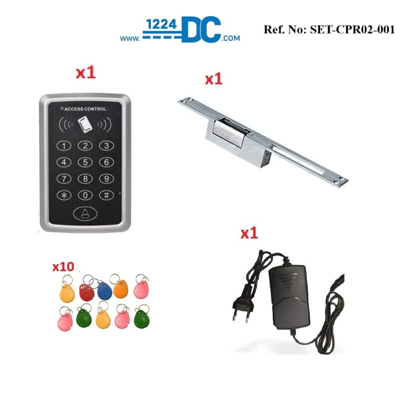 Kartlı ve Şifreli Geçiş Sistemi SET-CPR02-008 ENPERCON kartlı ve şifreli geçiş paneli, rfid proximity anahtarlık, adaptör, Yuma Elektrikli Kilit Karşılığı