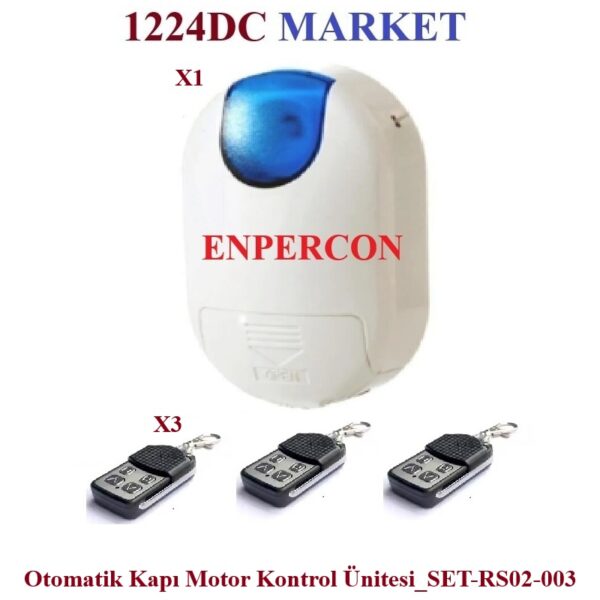 Otomatik Kapı-Kepenk-Panjur Motor Kontrol Ünitesi_SET-RS02-003 3 kumanda ile birlikte gelmektedir. Kurulumu oldukça basit ve çok kullanışlı üründür.