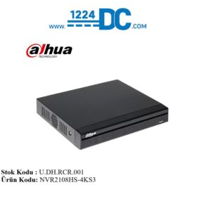 CCTV NVR Kayıt Cihazı Dahua 8 Kanal U.DH.RCR.001 NVR2108HS-4KS3 8 Kanal PoE Desteği Yok Maksimum Bant Genişliği 80 Mbps Kamera Disk Yuvası