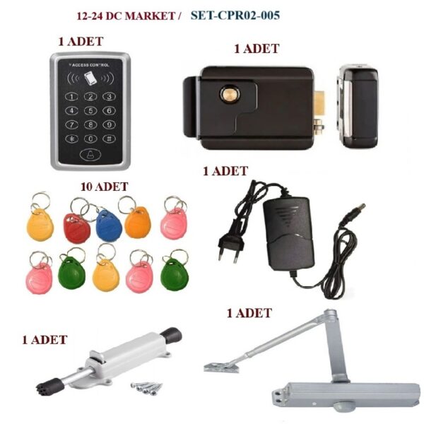 Kartlı ve Şifreli Geçiş Paneli, Tirajlı Kapı Otomatı, Kapı İtici Hidrolik, Adaptör, Rfid Anahtarlık, Kapı Stoperi